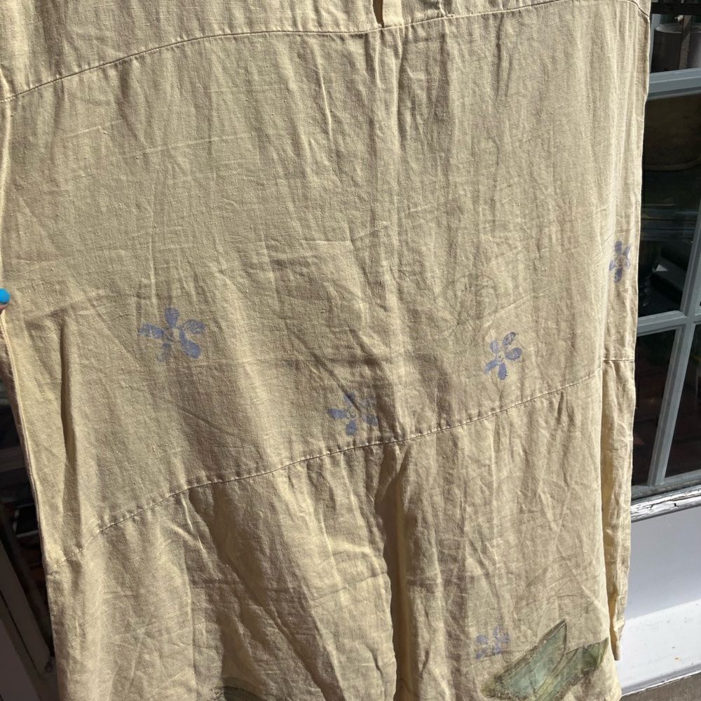 Blue Fish Hand Painted Linen Dress - Picture 14 of 14
